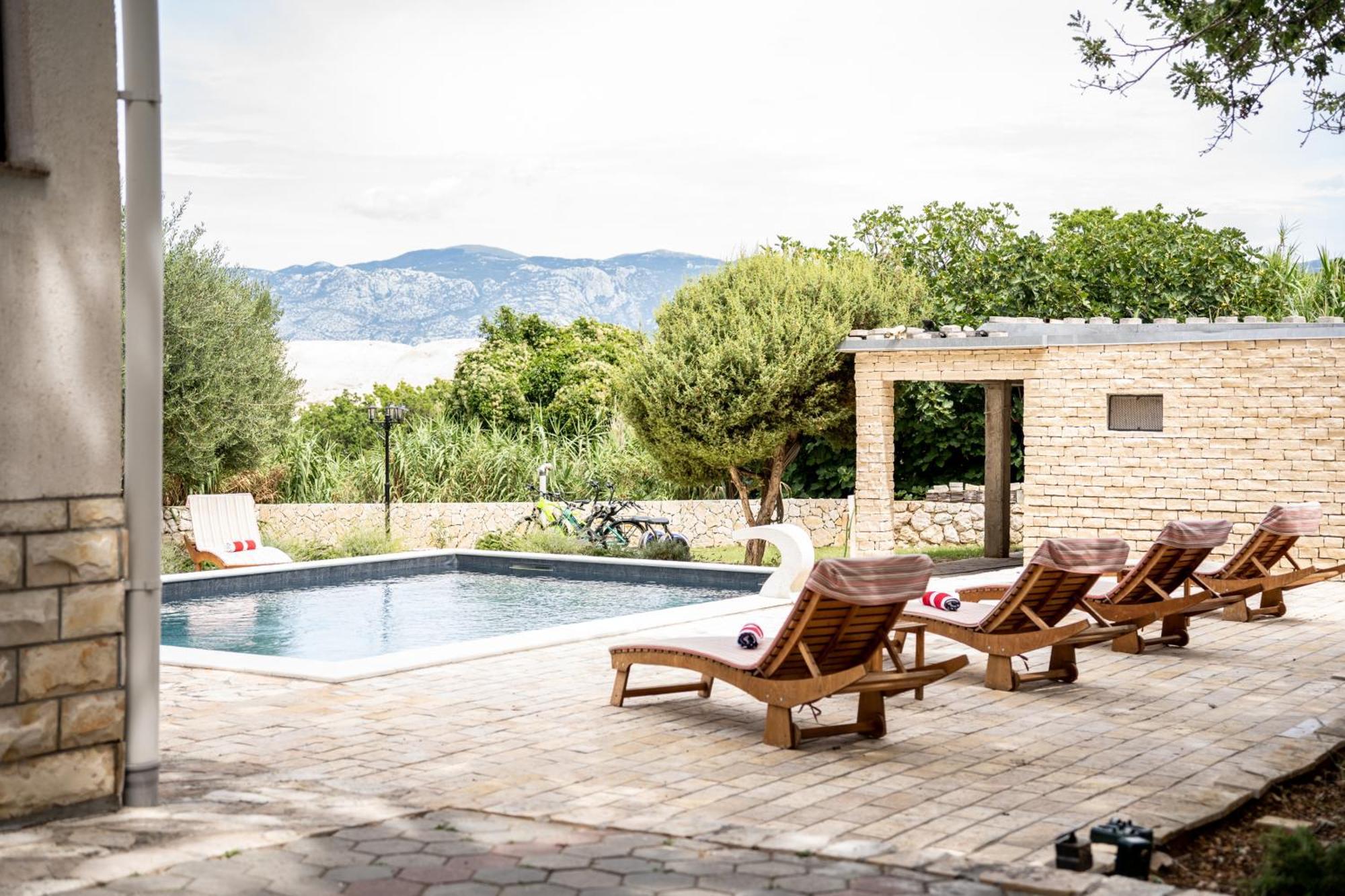 Villa Pag Dubrava Relax With Pool Bosana Exteriör bild