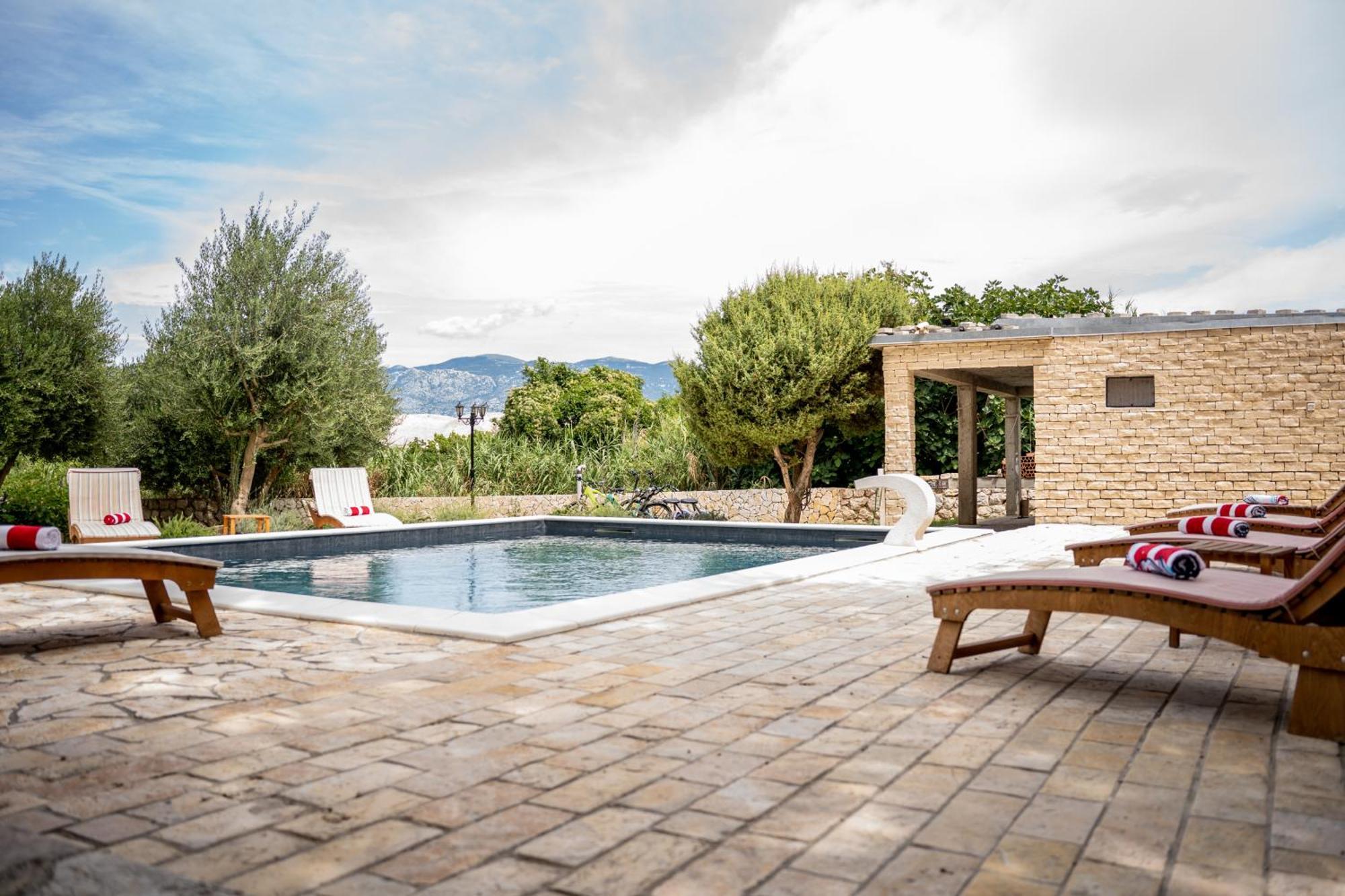 Villa Pag Dubrava Relax With Pool Bosana Exteriör bild